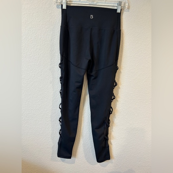 BuffBunny Women's Black Cross My Heart Mesh Leggings - Medium - Picture 4 of 8